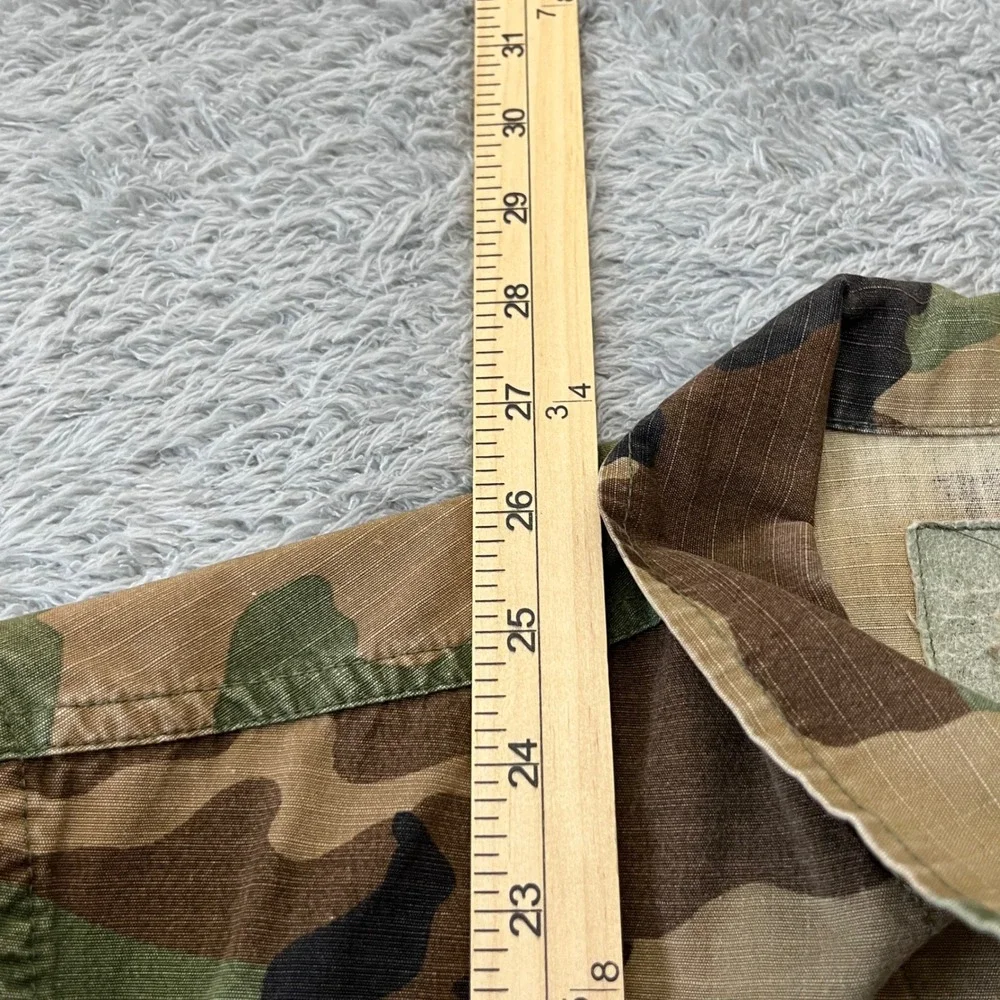 Vintage Mens Camouflage‎ Field Jacket Military Style Button Up Hunting Coat